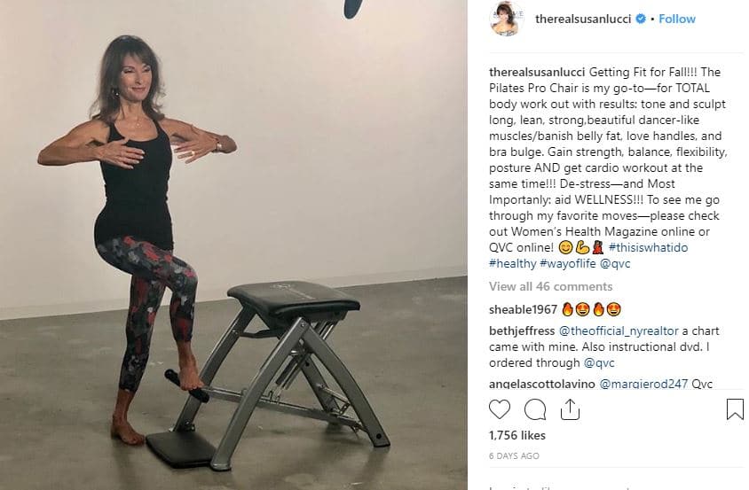 Susan Lucci with Pilates chair