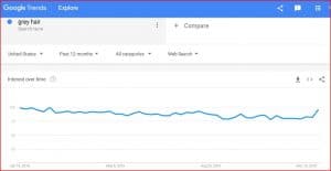 Google Trends chart for grey hair