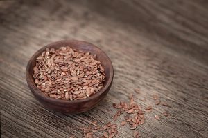 Bowl of flax seeds