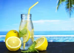 water and lemons help to detox the body by removing toxic substances