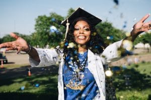 happy older adult just graduated
