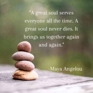 Maya Angelou quote relating to a celebration of life 