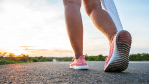 walking in sneakers