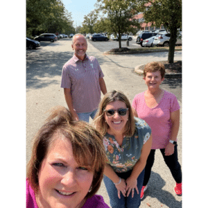 friends life care staff walking over lunch