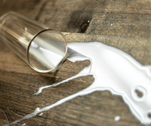 spilled milk on kitchen floor slip hazard