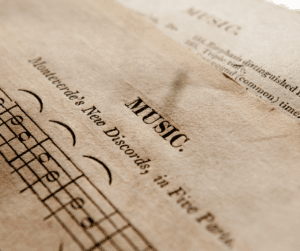 music notes on paper