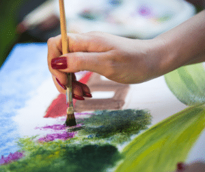hand painting on a canvas
