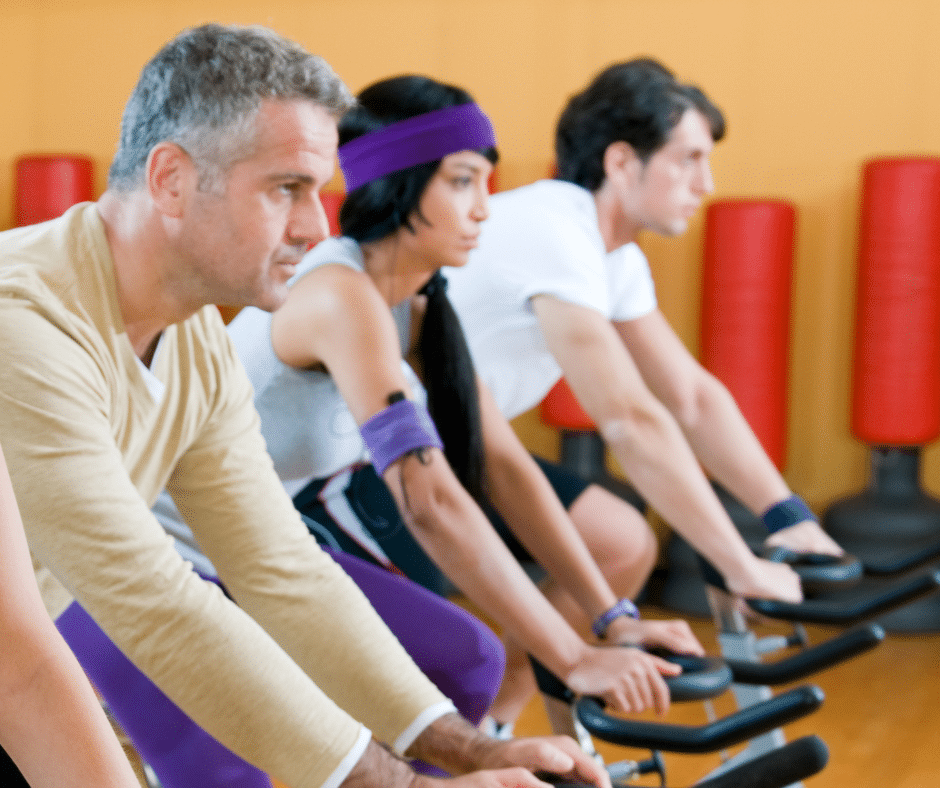 riding a stationary bike rehab