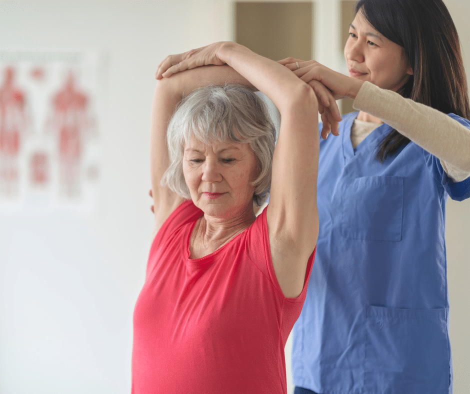 older woman in physical therapy