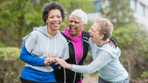 older women enjoying outdoors diversity