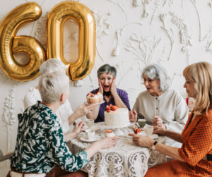 celebrating 60th birthday with friends