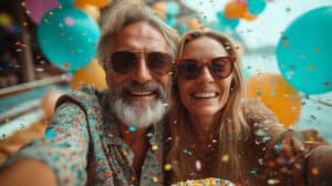 Happy Couple Celebrating
