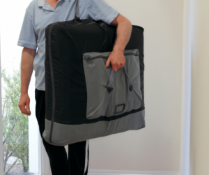 man carrying a message bed 